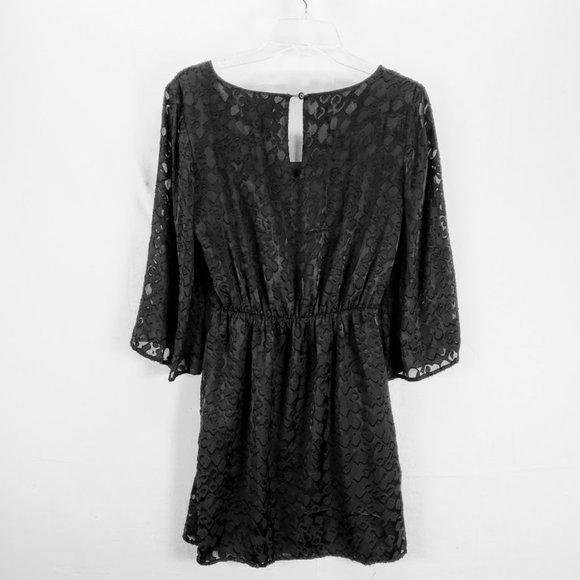 Sabine Black Burnout Dress 10 - Picture 2 of 2